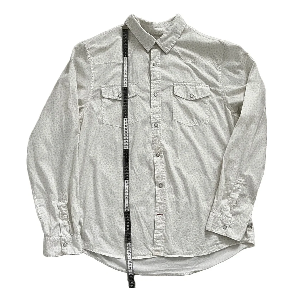 Vtg Guess Pearl Snap Long Sleeve Floral 100% Cotton Button Up Shirt Size XL - Picture 14 of 16